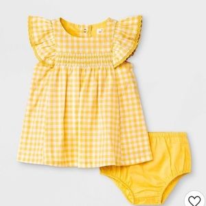 Adorable yellow gingham dress